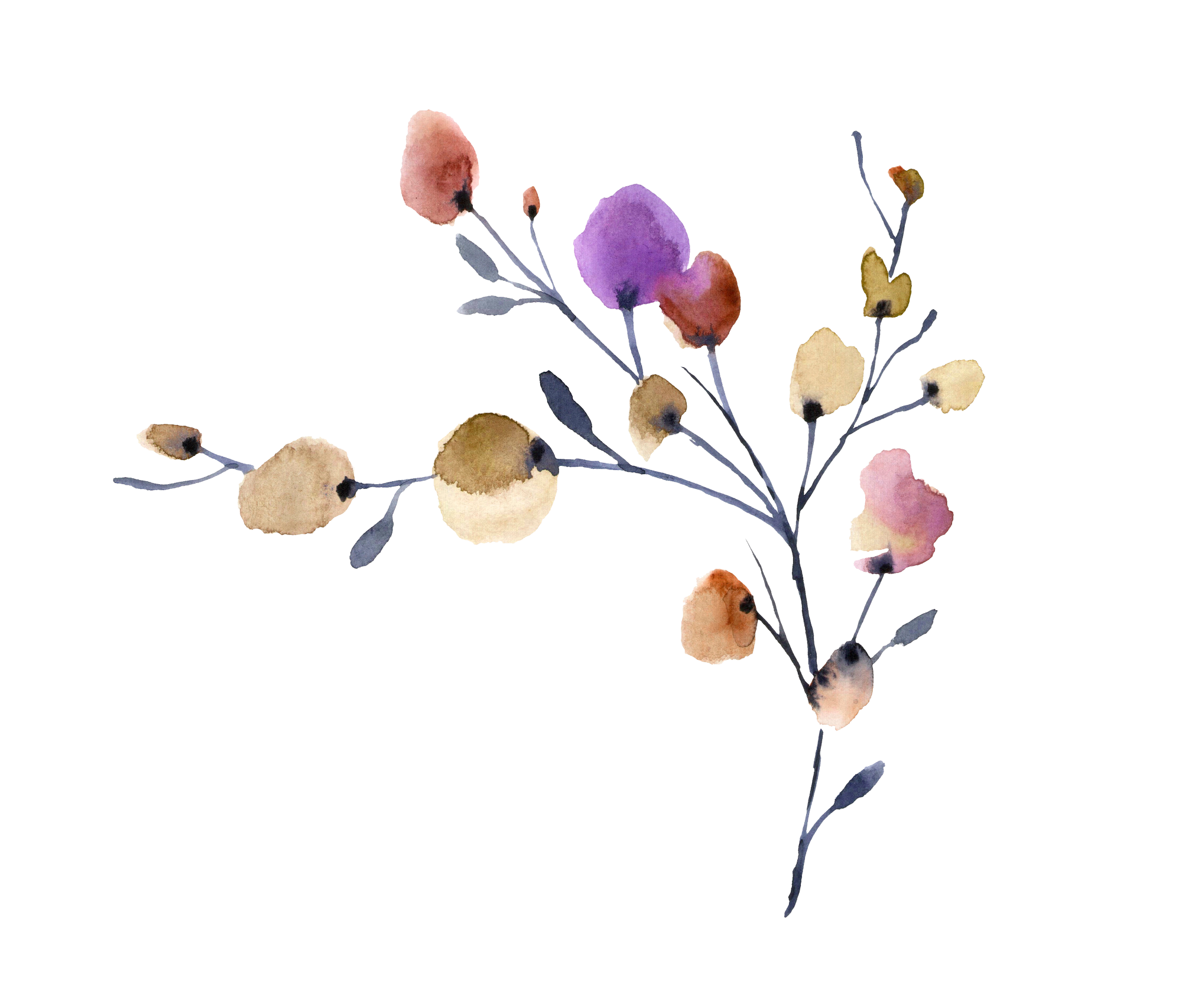 Abstract floral bouquet watercolour