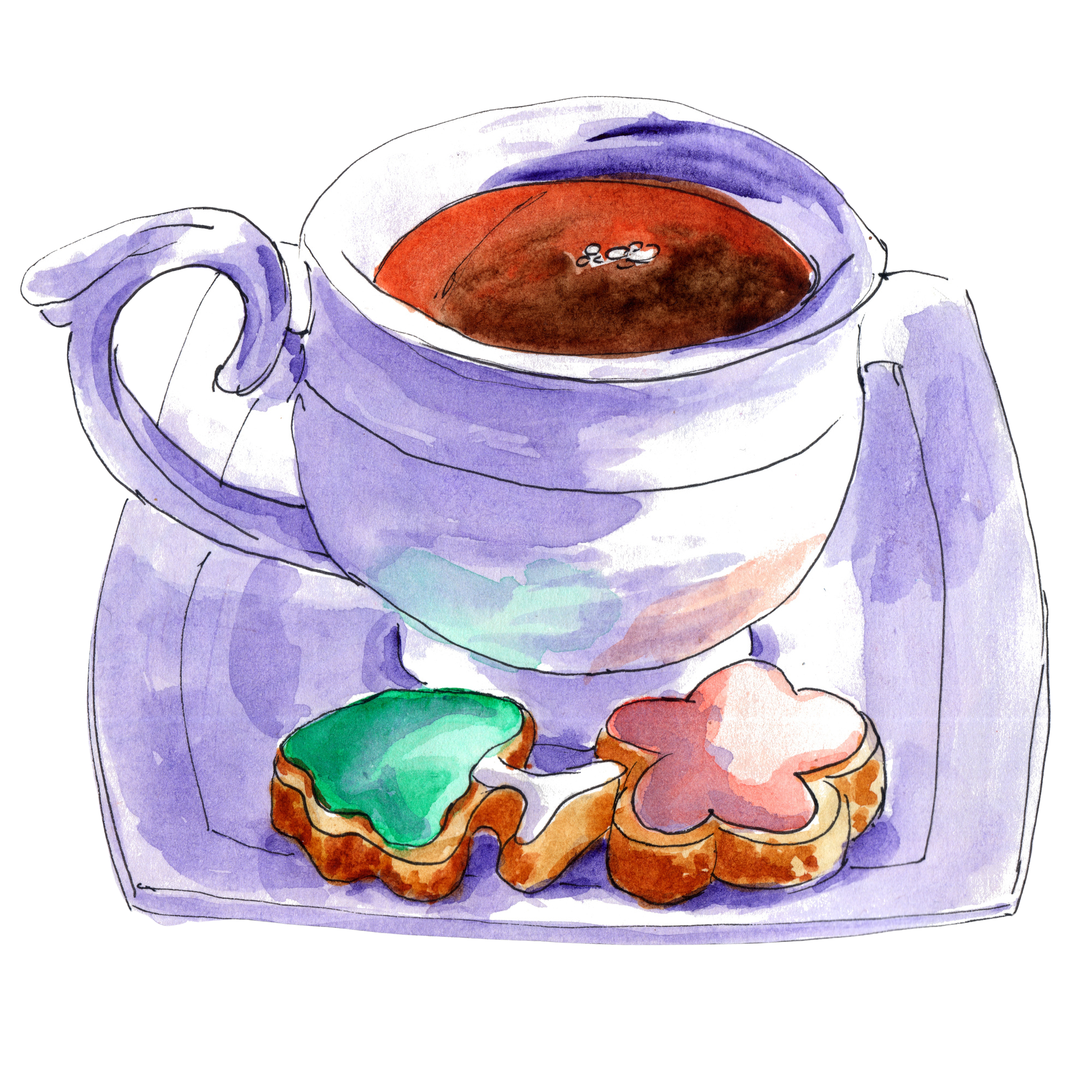 cup of hot drink in watercolour